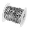 Stainless Steel Curb Chain Roll Silver for Jewelry Making Crafts 5mm