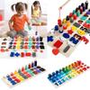 Interactive Wooden Counting Board Magnetic Fishing Game Cognitive Development Shape Recognition 45cm 19.5cm 5cm