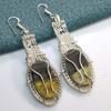 Bumble Bee Jasper Wire-Wrapped Earrings 3" Gemstone Gift Most Beautiful T5n97