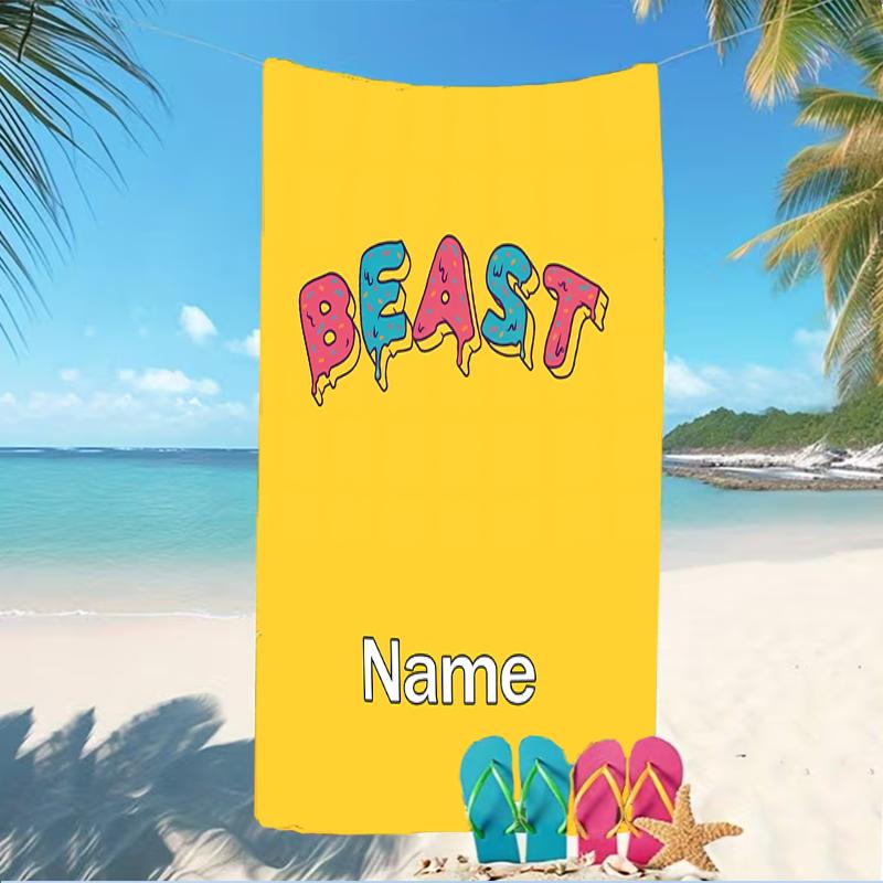 Customizable personalized beach towels MrBeast logo themed designs.Suitable for the beach, yoga, sports;ideal as beach accessories