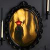 Witch Hologram Wall Mirror Spooky Halloween Glowing Ghost Mirror with Creepy Eyes for Indoor Bathroom Haunted House Decor