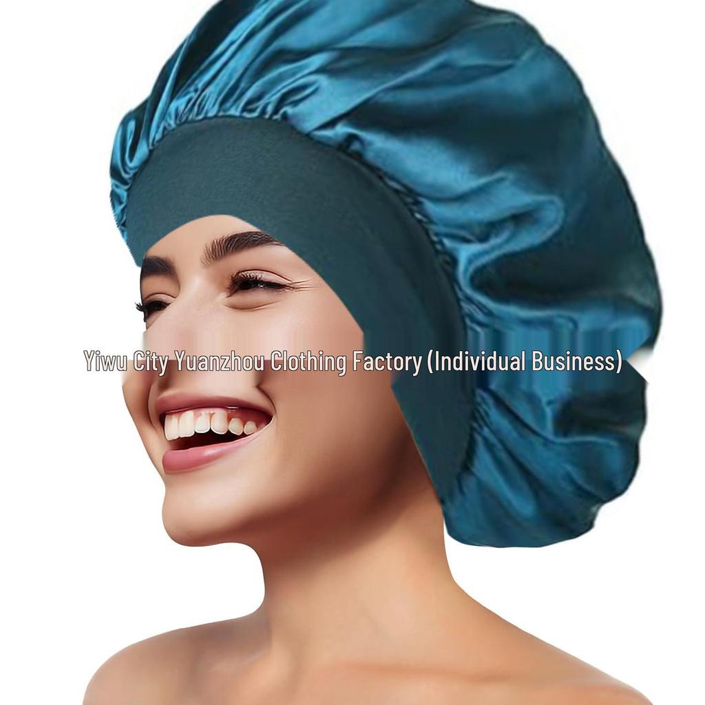 Women's Wide Brim Satin Sleep Cap – High Elasticity Hair Care Beauty Hat