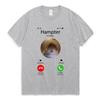 Dank Meme Hamster Staring Front Camera Hampter Calling T Shirt for Men Women Cute Oversized Graphics T-shirt 100% Cotton Tees