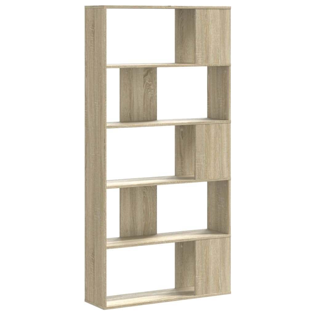 Bookshelf 5 Shelves Sonoma Oak Finish 80.5 x 23.5 x 162.5 cm Particleboard