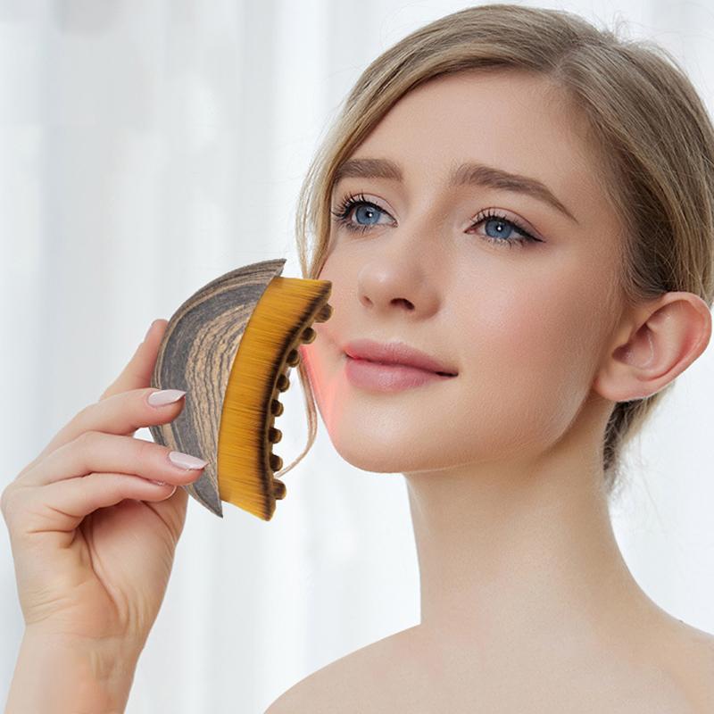 Лимфодренажная контурная кисть для лица, Кисть для сухого массажа лица, Массажер для лимфодренажа лица, Скульптурирование подбородка и линии челюсти