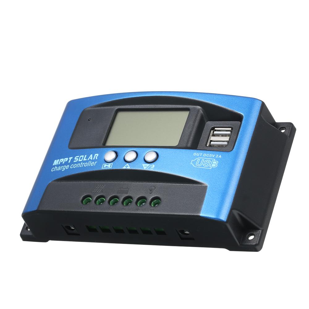 Контроллер заряда на солнечной батарее, двойной USB-дисплей с ЖК-дисплеем, автоматический регулятор зарядного устройства для панели солнечных батарей 