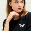 Elegant Butterfly Metamorphosis Gradient Color Copper Brooch Chic Butterfly Pin For Women Stylish Outfit Accessory