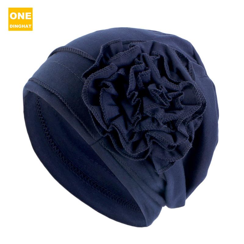 Шапочка-косынка с ватным диском и цветком, эластичная шапочка-пуловер, шапочка для родов, шапочка для химиотерапии Jdt-417B