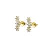 ANDYWEN 925 Sterling Silver Three Flower Stud Earring  Luxury Women Fashion Crystal Luxury Jewelry For Wedding