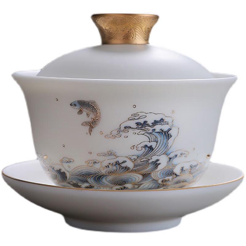 Chaxun Ceramic Enamel San Cai Gaiwan Set