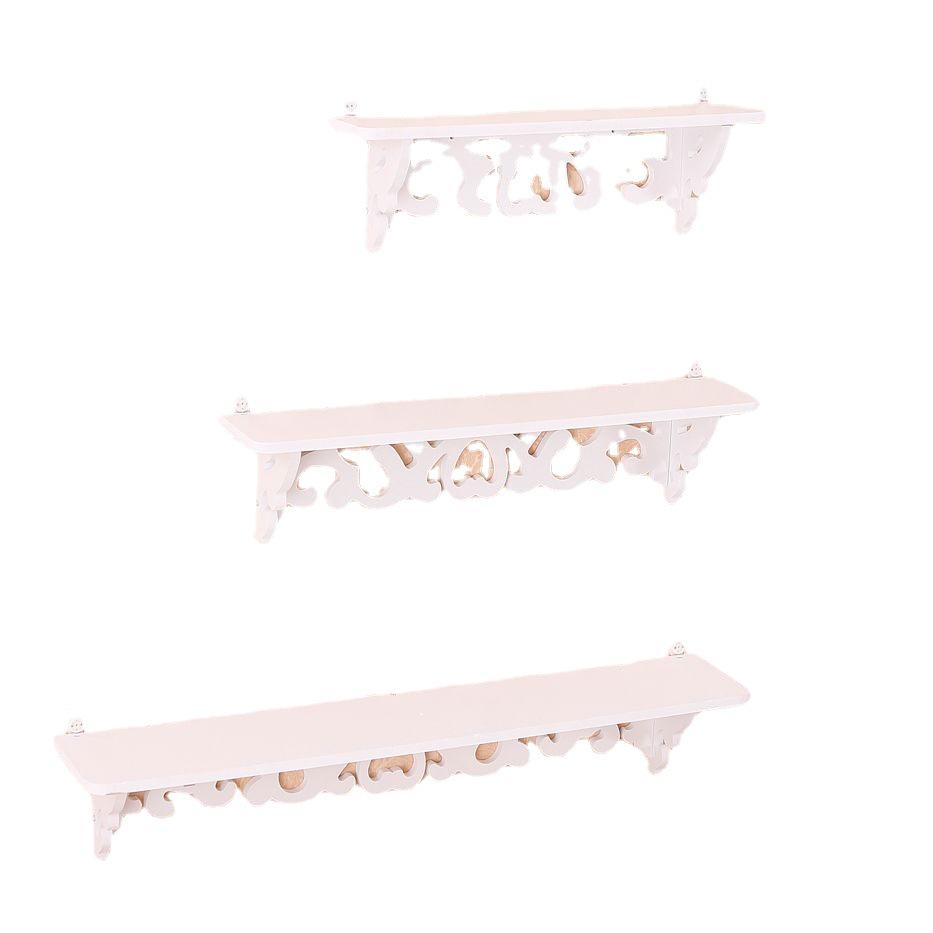 Bedroom Wall Mount Shelf Set - TV Background, 3-Piece Wall Rack Decor