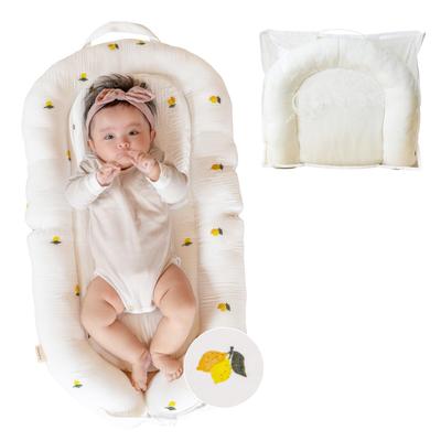 Keratta Ibul Bed-in-Bed для младенцев и новорожденных, складной, портативный, можно стирать в машине, легкий, включает сумку для постельных принадлежностей, чехол 100% хлопок (Лимон)