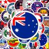 60Pcs National Flags Stickers Diy Scrapbooking Suitcase Envelope Sealing Sticker