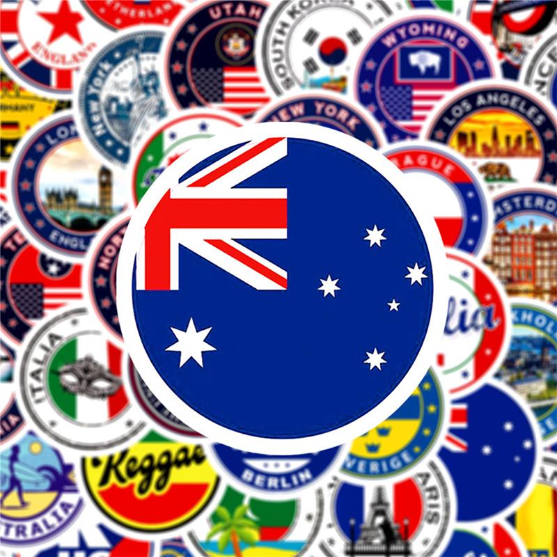 60 шт. наклейки с национальными флагами, самодельные наклейки для скрапбукинга, конверты для чемоданов, запечатывание наклеек