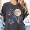 Three Barn Swallow Moon Shirt, Vintage 90s Cobalt Songbird Graphic Tee, Forktail Lover Gift
