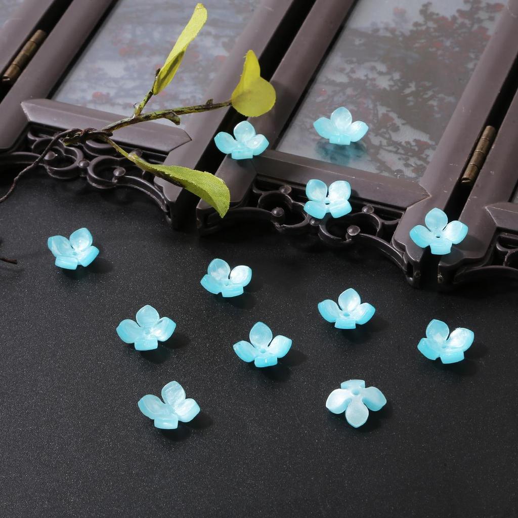 1000 шт. Акриловые лепестки гортензии из имитации ракушки, подвеска-шарм в виде цветка, бусины для изготовления ювелирных изделий