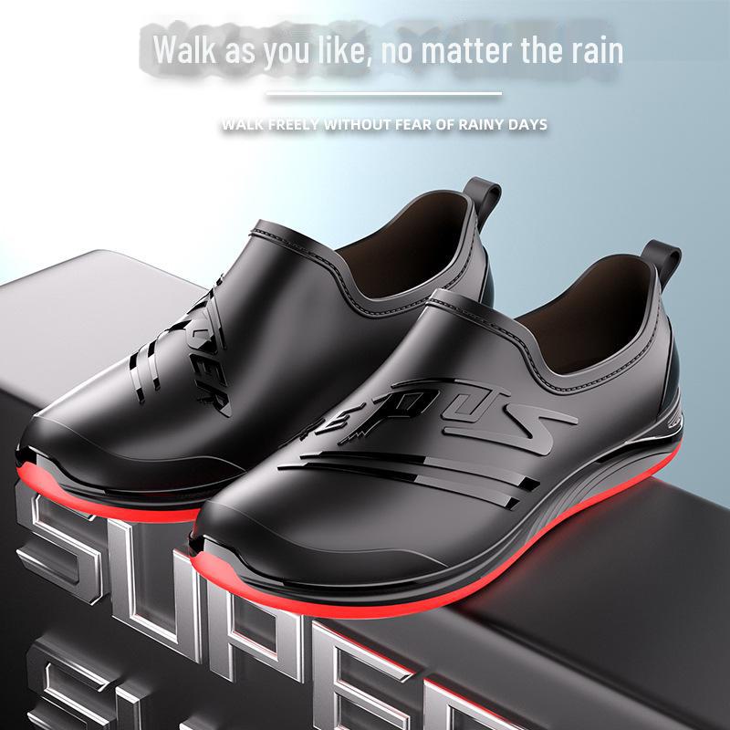 2024 Мужские водонепроницаемые нескользящие дождевые кроссовки средней высоты в корейском стиле
