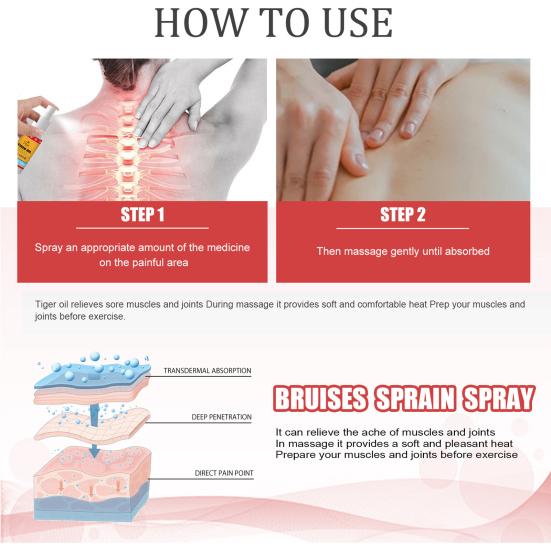 30 мл снимает мышечное напряжение не раздражающий функциональный быстрый эффект спрей для суставов тигровое масло спрей от боли в суставах