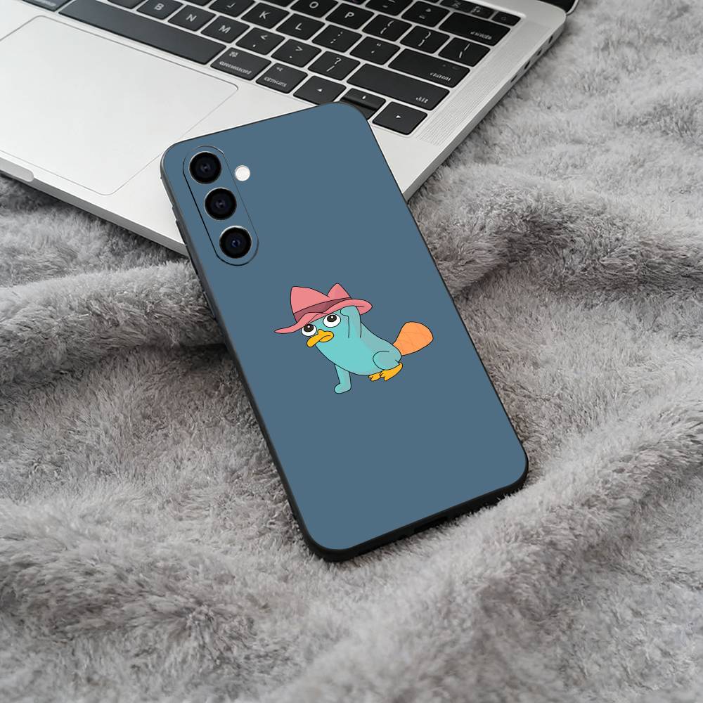 Черный мягкий силиконовый чехол для телефона P-Perry The P-Platypus для Samsung Galaxy A73, A71, A72, A70, A53, A52, A51