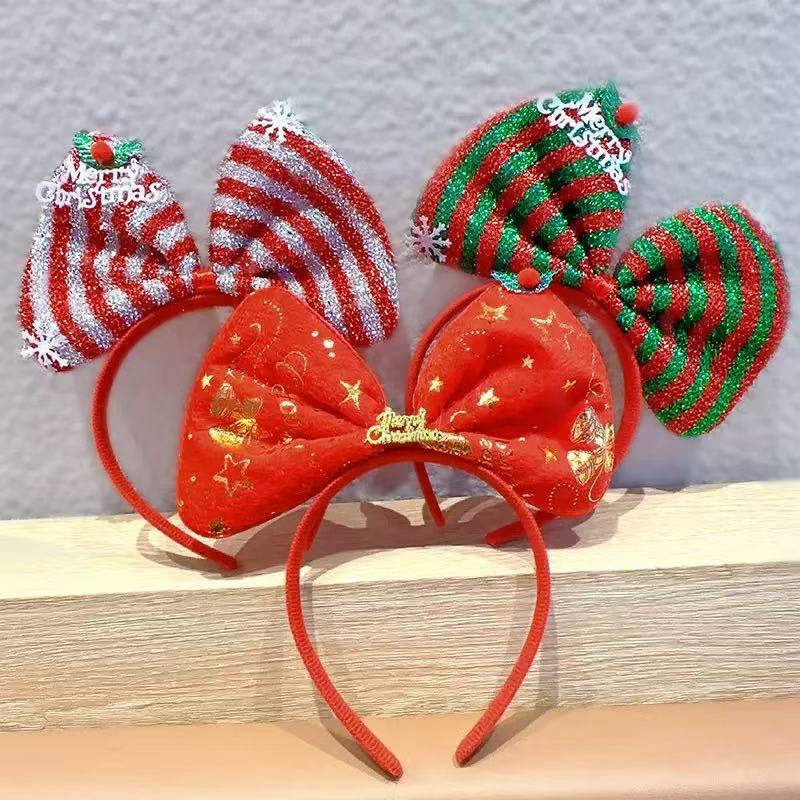 Christmas headband hair accessories holiday gift headband bow party dress up headband