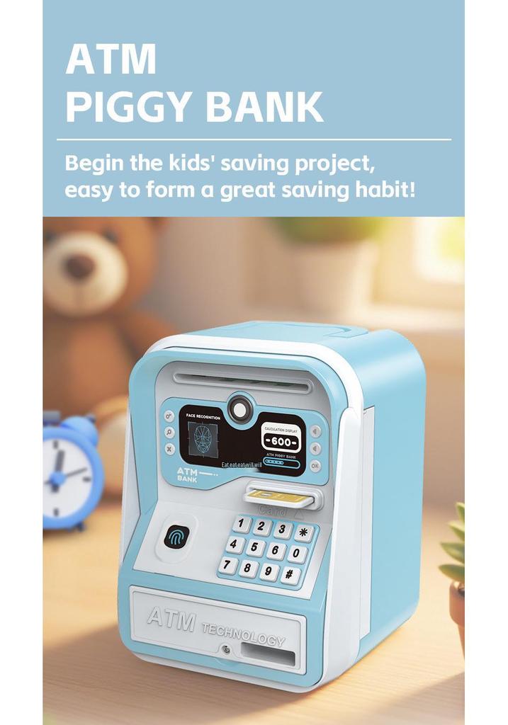 Children's Electric Piggy Bank with Fingerprint Password and Automatic Money Rolling Feature