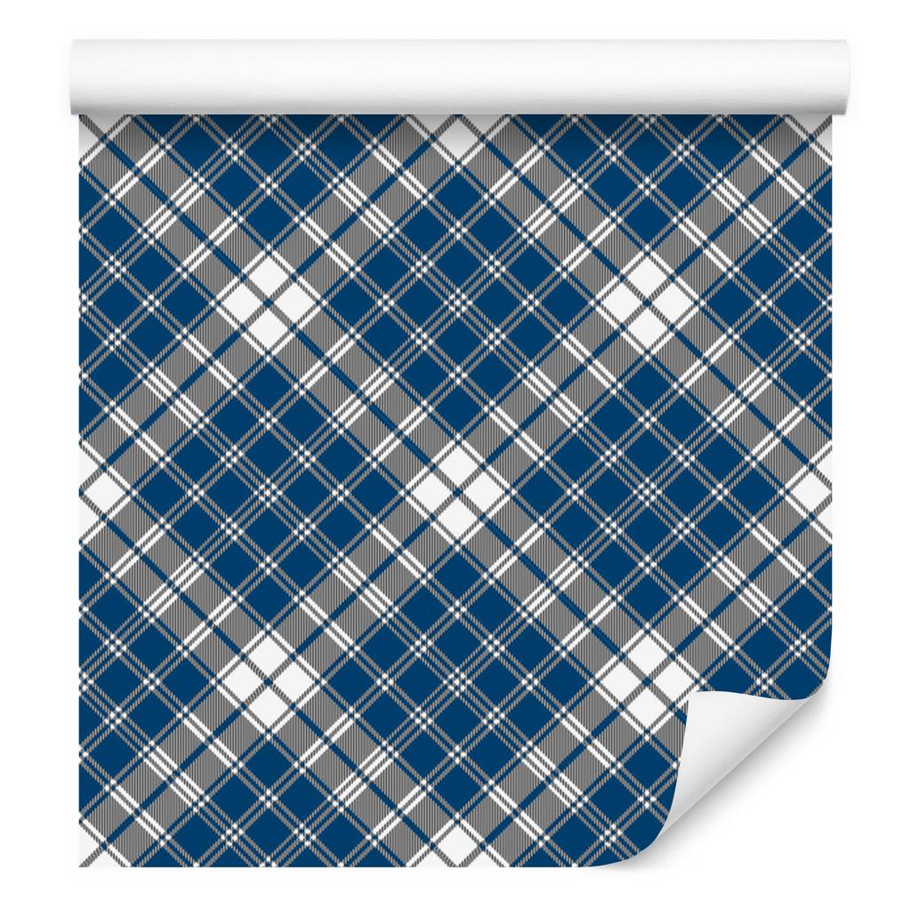 Blue and Gray Checkered Wallpaper for Living Room and Bedroom 50x1000