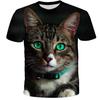 Summer Cartoon Cat 3D Printing Tees Man Digital Short Sleeve T-shirt for Men Plus Size