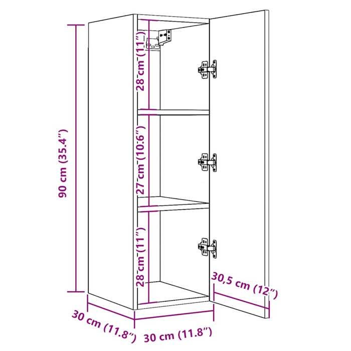 VidaXL Meubles TV 2 pcs chêne artisanal 30,5x30x90cm bois d'ingénierie, support tv, armoire média, armoire hifi, unité tv, 856397
