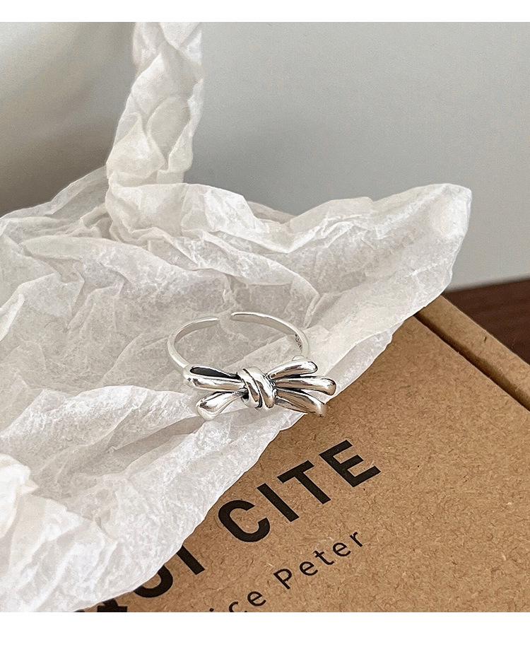 Кольцо из стерлингового серебра 925 пробы Yinruitai с бантом - Осенне-зимняя ретро корейская женская мода.
