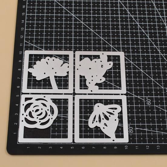 Квадраты Цветочные металлические режущие штампы для DIY Скрапбукинг Фотоальбом Бумажная карта