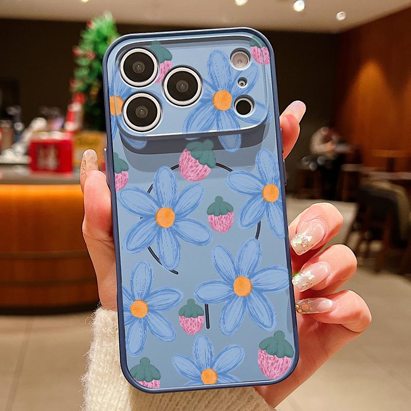 Чехол с узором из разноцветных цветов Для iPhone 17 Pro Max iPhone 16 15 14 13 Pro Max Магнитный Для Magsafe Гибридный ТПУ+ПК Матовый Чехол