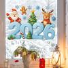 2026 Christmas Window Stickers Santa Claus Snowflake Reindeer Pattern Glass Xmas Decals Holiday Decor