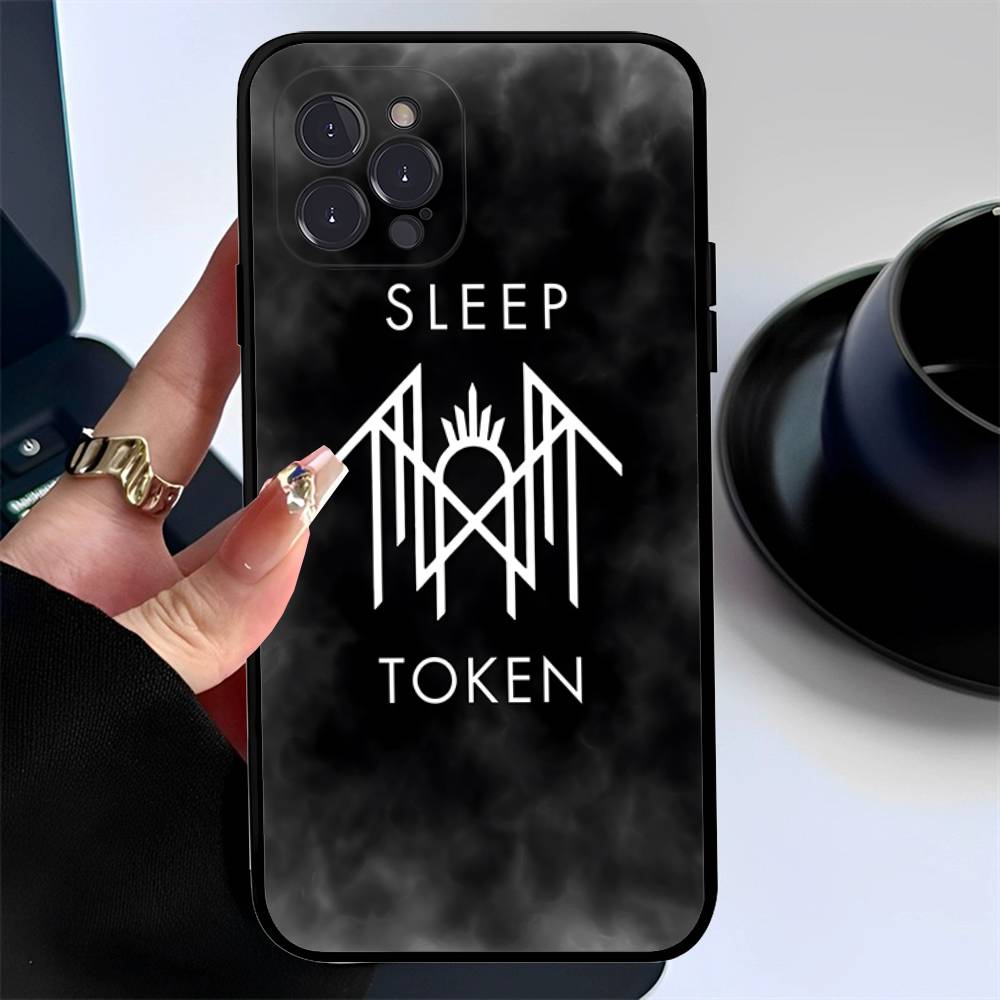 Чехол-брелок Sleep Rock Band T-Token для iPhone 17 16 15 11 13 14 Pro Max Plus 12 Mini Черный