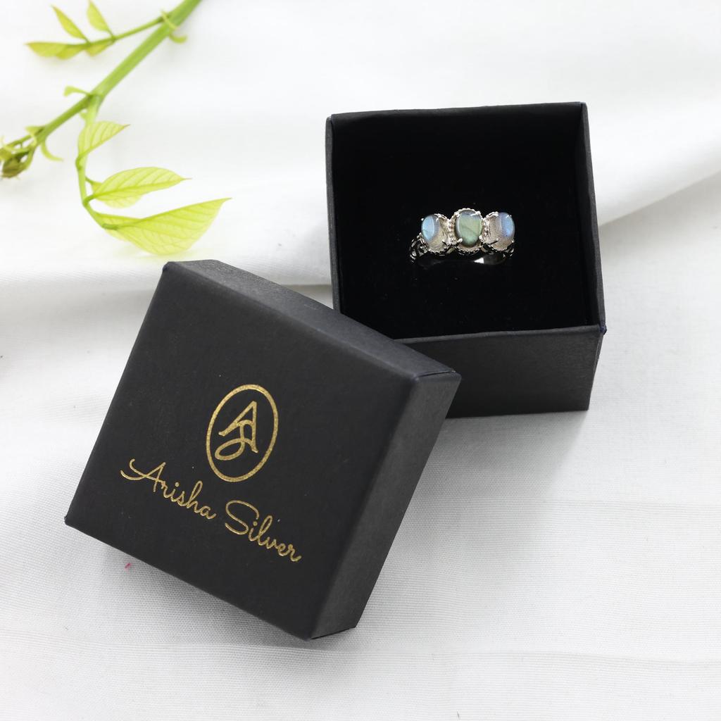 Кольцо женское с лабрадоритом, чистое 100% серебро 925 пробы, ювелирное изделие ручной работы, серебряное кольцо, Ar8921
