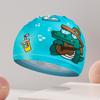 4Pcs Swimming Hats Quick Dry High Elastic Non-slip Seamless Fit Cartoon Pattern Protective Nylon Stretchy Kids Swimming Hats Cute Cartoon Swim Caps