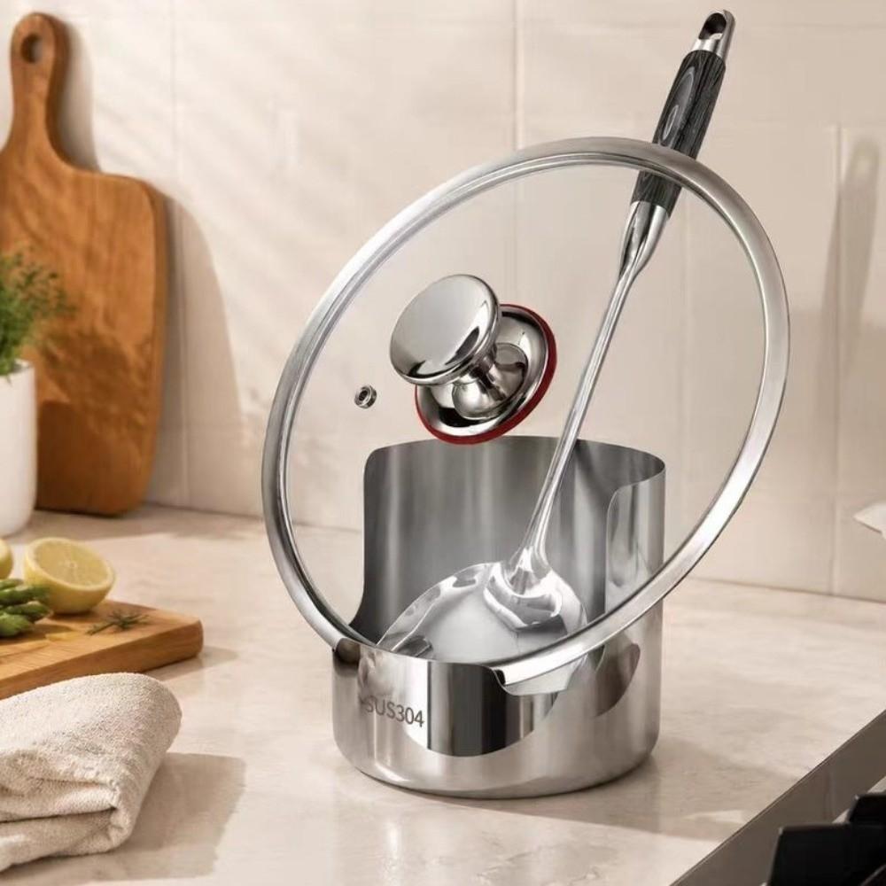Stable Pot Lid Storage Rack Stainless Steel Spatula Holder Multi-functional Chopsticks Stand Home