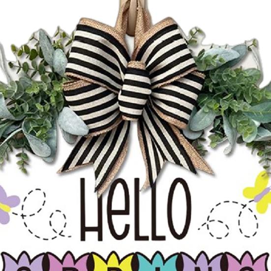 Привет, весна, дверной знак, весеннее украшение, деревянный венок, входная дверь, приветственный знак для фермерского дома, крыльца, внутреннего и наружного декора