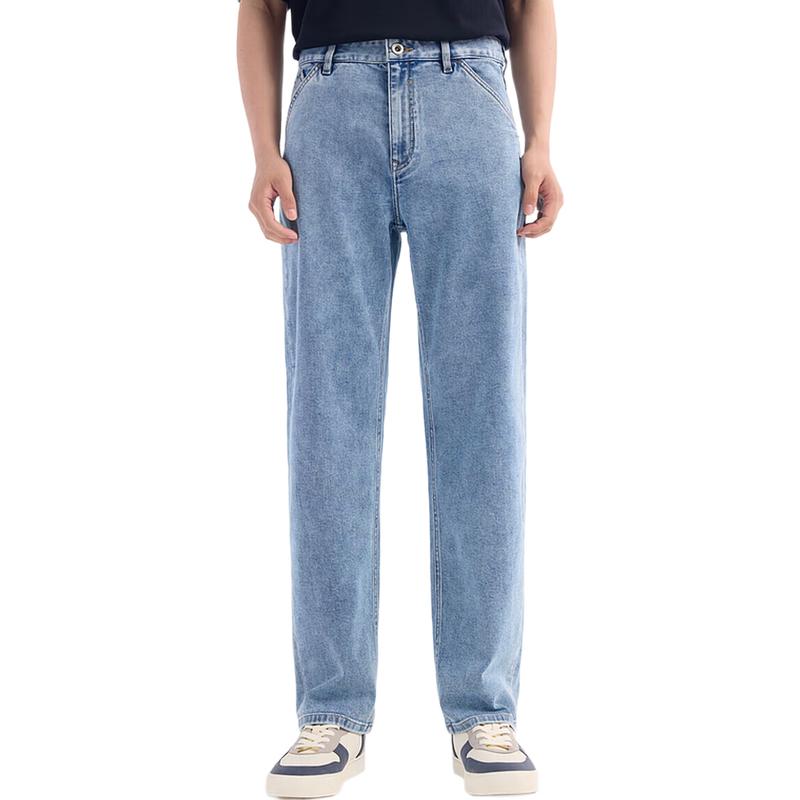 JOEONE Мужские базовые джинсы из эластичного денима прямого кроя