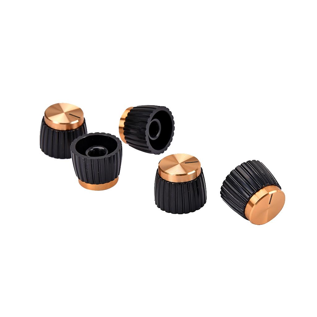 5 Pieces Guitar AMP Amplifier Knobs with Gold Replacement Parts