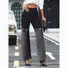 Spring Ladies Fashionable Slim Denim Spliced Wide Leg Casual Pants