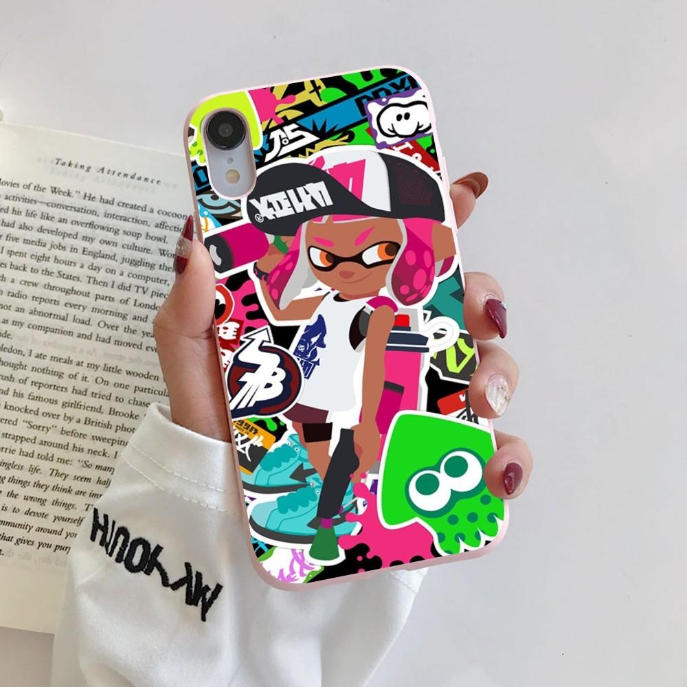 S-Splatoon Game Phone Case for iPhone 14 11 12 13 Mini Pro Xs Max 8 7 6 6S Plus X XR Solid Candy Color Case