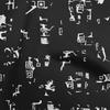 Жоржетт Вискоза Черная Ткань Абстракции Швейная Ткань По Ярдам Печатная Одежда Сделай Сам Швейные Принадлежности 42 Дюйма