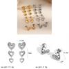 Stylish Heart Shape Stainless Steel Earrings With Sparkling Inlay For Women