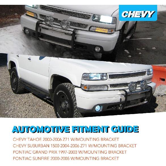 AUTOWIKI Fog Lights Fit For 2000-2006 Chevy Tahoe Z71, 2004-2006 Chevy Suburban 1500 Z71, 1997-2003 Pontiac Grand Prix, 2000-2005 Pontiac Sunfire