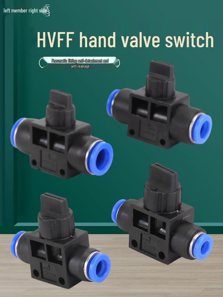 Pneumatic Air Valve Switch PU Tube HVFF Hand Valve Quick Connector 4/6/8/10/12mm
