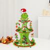 Рождественская 3-х уровневая подставка для кексов, зеленая башня для десертов, набор украшений для кексов, рождественский набор