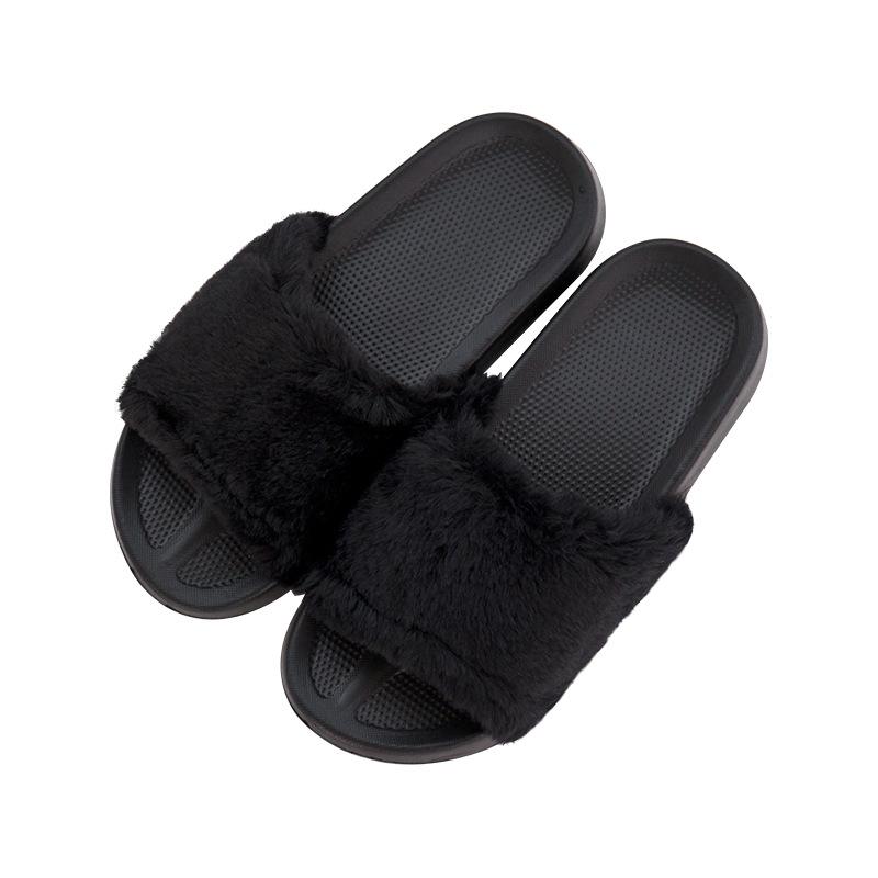 Новые женские тапочки, модные универсальные домашние плюшевые шлепанцы с плоской подошвой, домашние шлепанцы, осенне-зимние нескользящие тапочки
