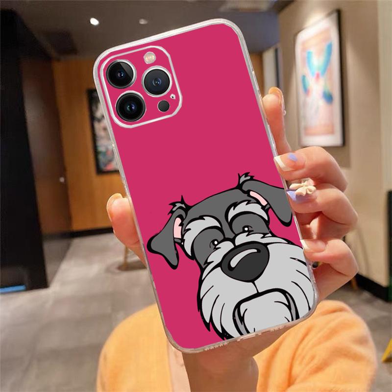 Phone Case For iphone 17 Pro Max Air 16 15 14 13 Pro Max 15 16 Pro 15Plus Schnauzer Puppy dog Art