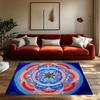 Bohemian Area Rug Mandala Carpet Meditative Floor Mat Spiritual Home Decor Yoga Room Accent Peaceful Living Unique Design Non-Sl