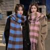 Plaid Scarf Checkerboard Soft Scarfs Women'S Winter Warm Dual Use Long Shawl Vintage Thickened Scarves